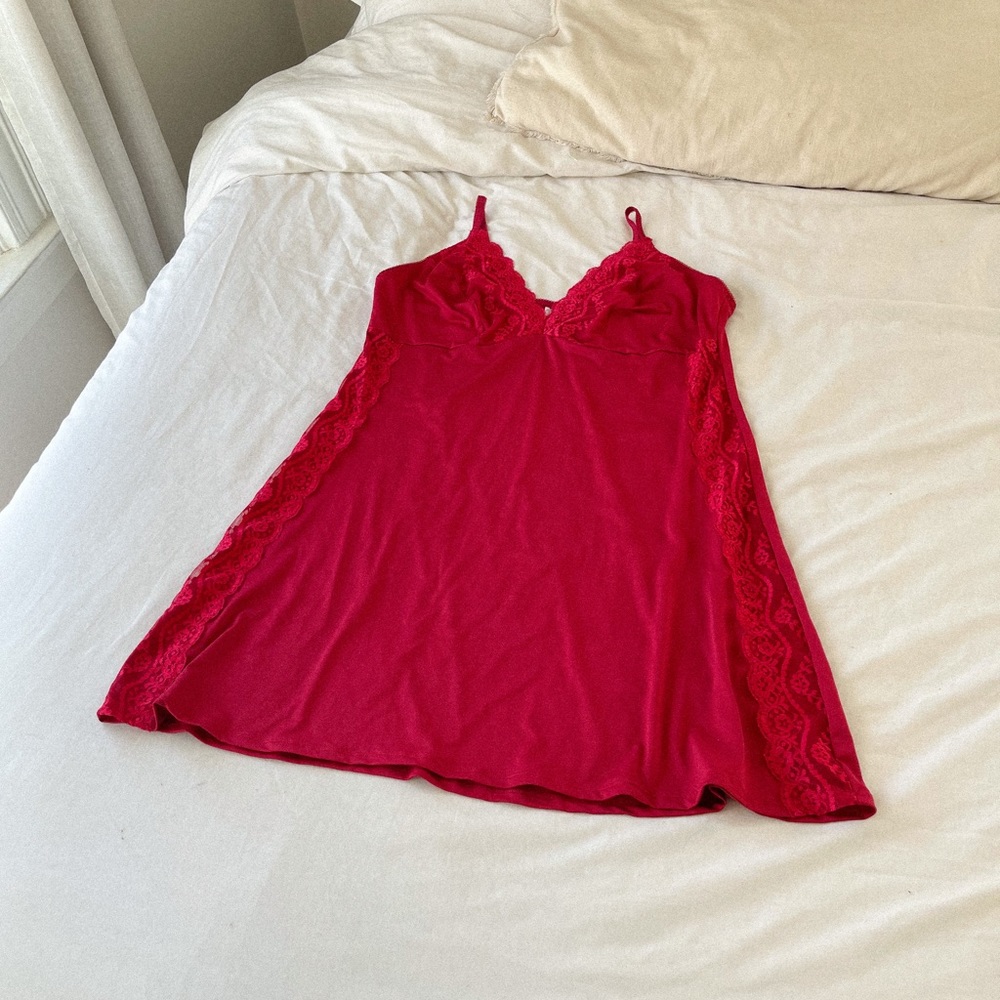 Red Lace Slip Dress